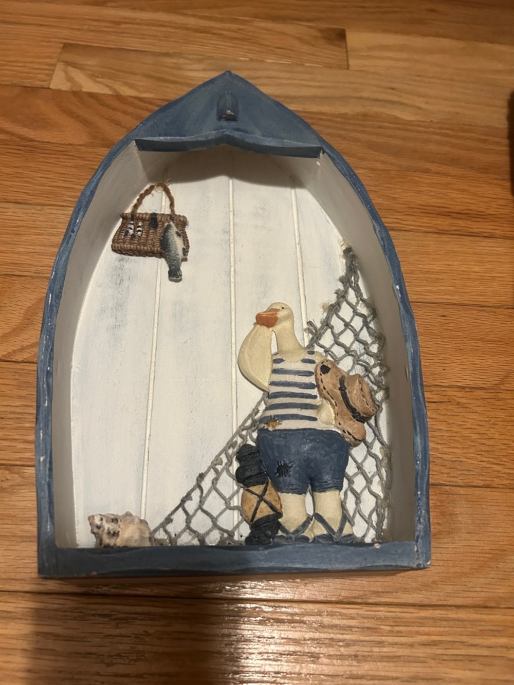 Nautical Seagull Wall Boat Shelf - Blue & White